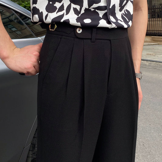 Nathanaël | Pantalon plissé taille haute pour homme - Image 2