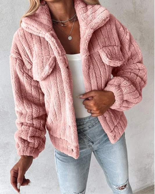 Céline | Veste Sherpa Boutonnée pour Femme - Image 2