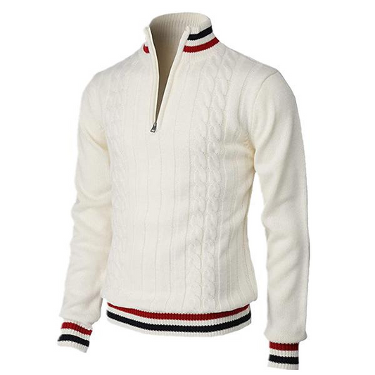 André | Pull Homme Maille Côtelée avec Fermeture Éclair 1/4 - Image 2