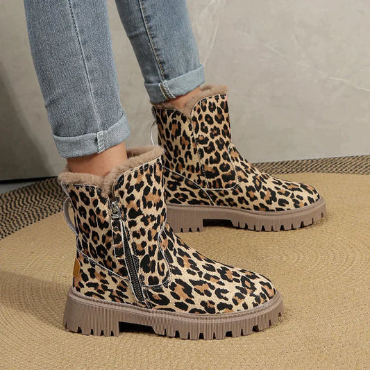 Flavie | Bottes Femme Imprimé Léopard à Semelle Crantée Cheville - Image 2