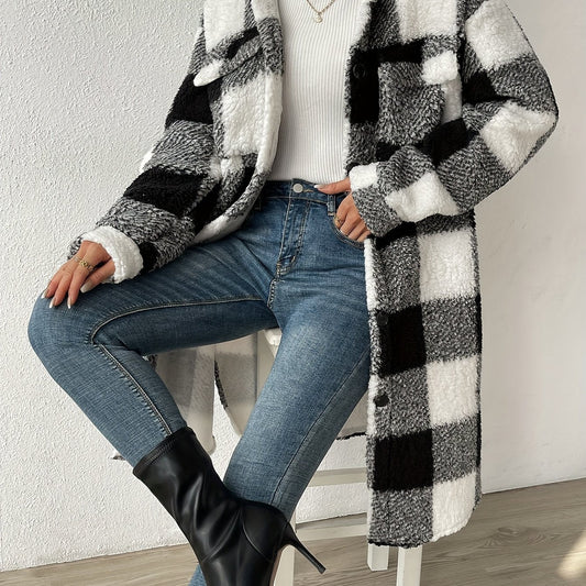 Gabriella | Manteau Long à Carreaux pour Femme - Image 2