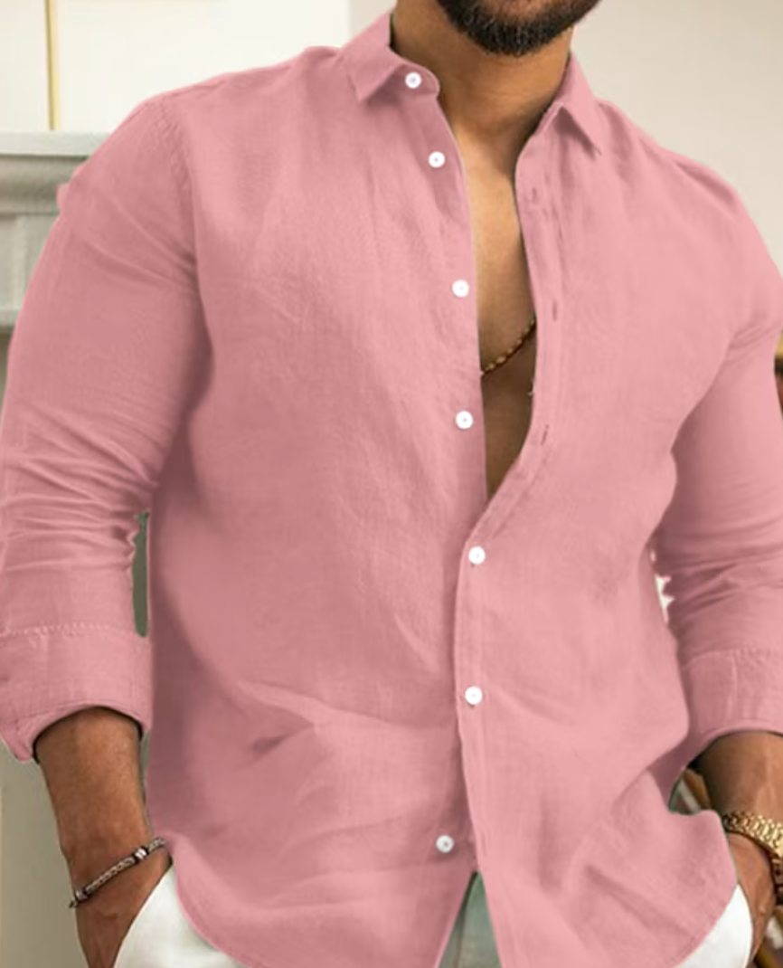 Rudy | Chemise en lin respirante pour hommes, pour le printemps - Image 6