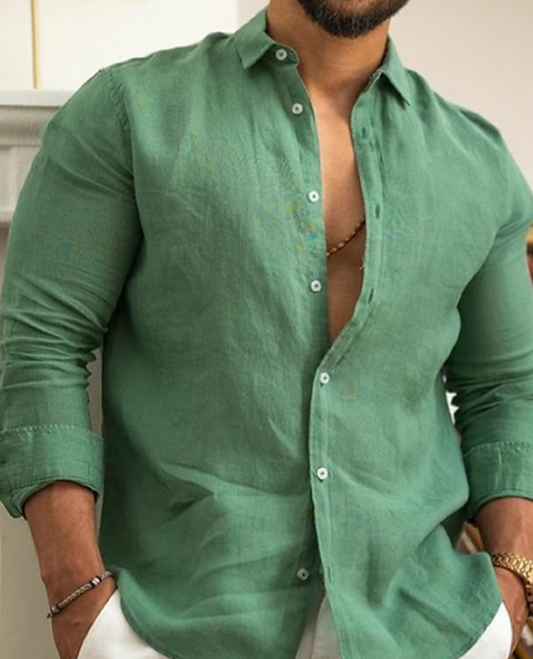 Rudy | Chemise en lin respirante pour hommes, pour le printemps - Image 2