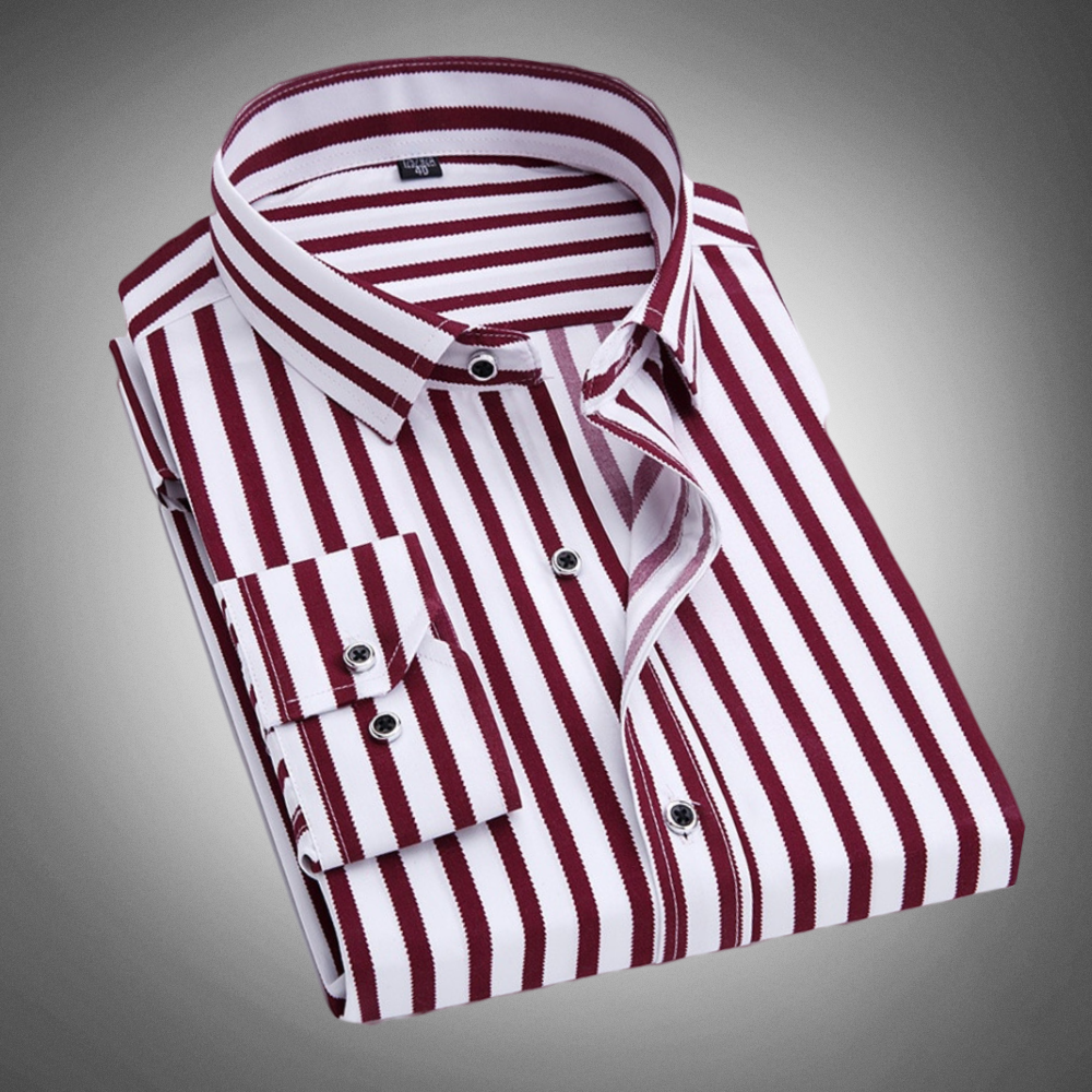 Hugo | Chemise boutonnée classique à rayures pour hommes - Image 2