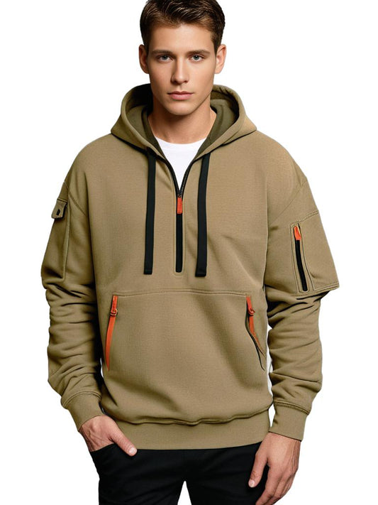 Xav | Veste à Capuche Homme Demi-Zip - Image 2