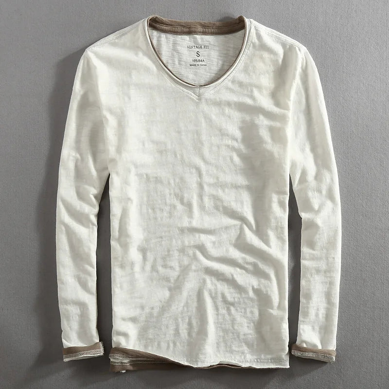Maxime | T-shirt à col en V à manches longues pour homme - Image 4