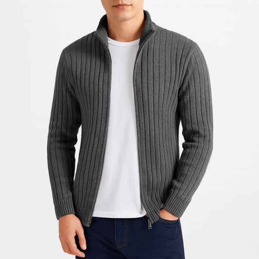Victorien | Pull zippé côtelé pour homme - Image 2