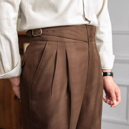 Yuri | Pantalon tailleur en laine mélangée pour hommes - Taille haute - Image 2
