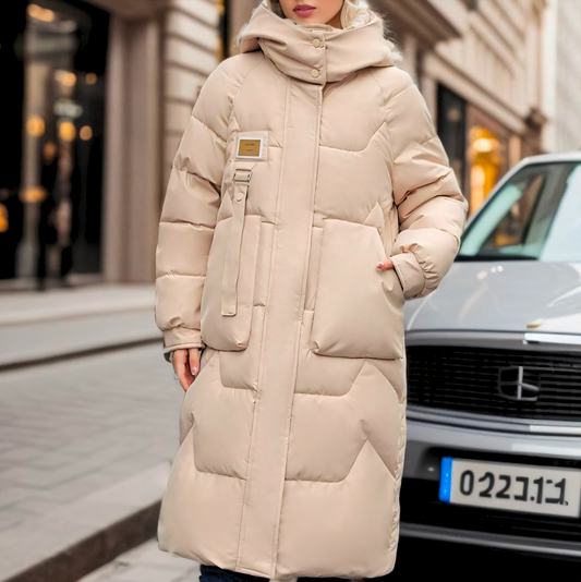 Katell | Manteau long matelassé à capuche pour femme - Image 2