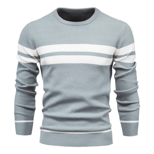 Cyril | Pull rayé à col rond pour homme - Image 2