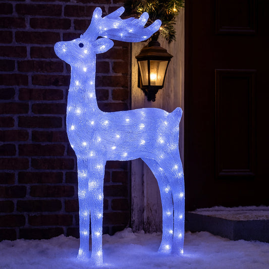 Akrylrensdyr med LED-lys - Højde 92 cm