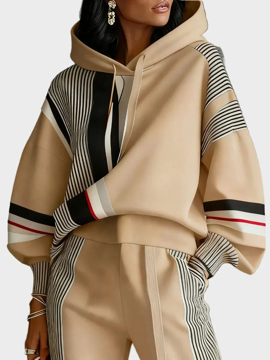 Hættetrøje i geometrisk stil – unisex, bomuldsblanding