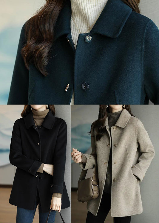 Lang oversized uldfrakke med knapper til damer