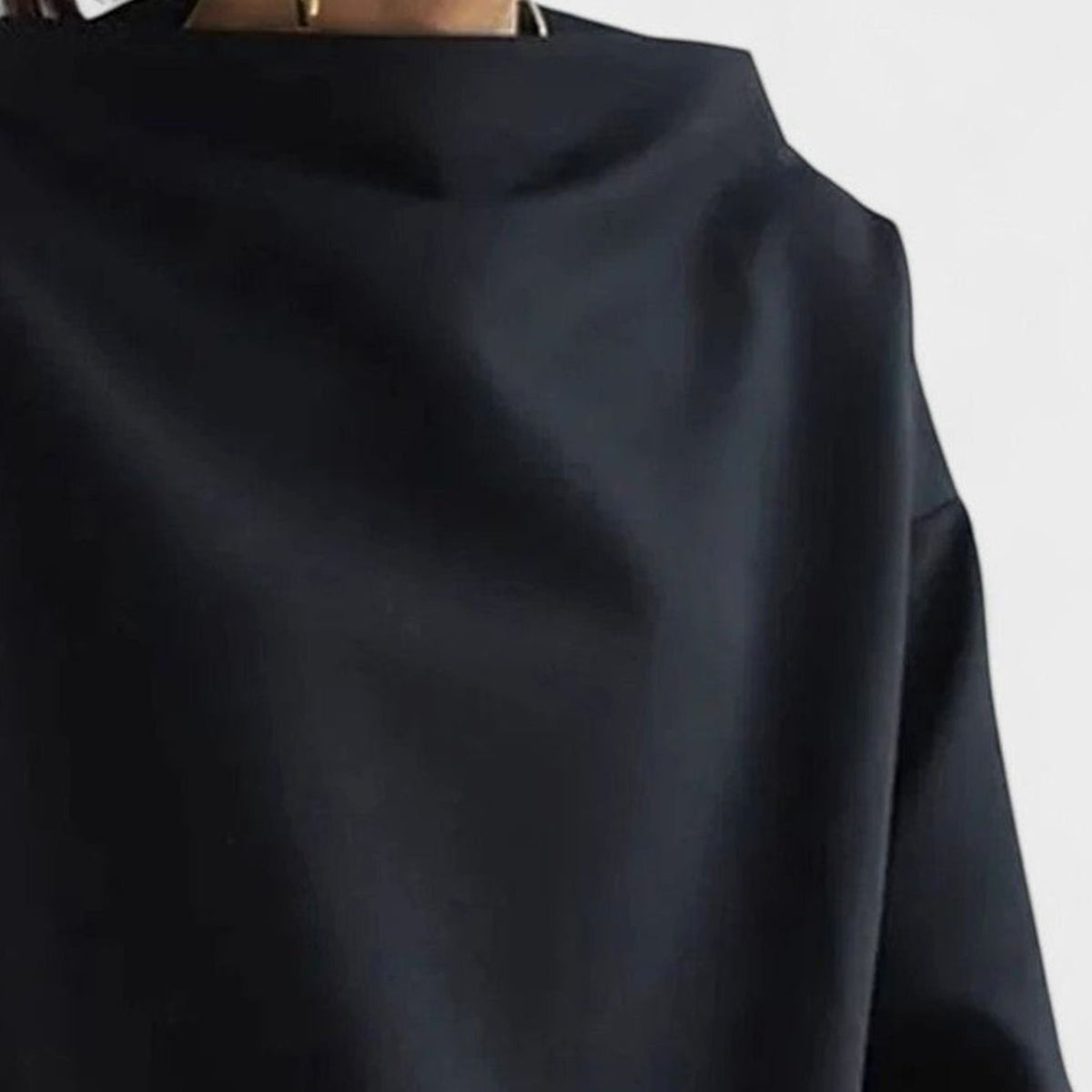 Langærmet relaxed fit sweatshirt-top med mock neck til damer