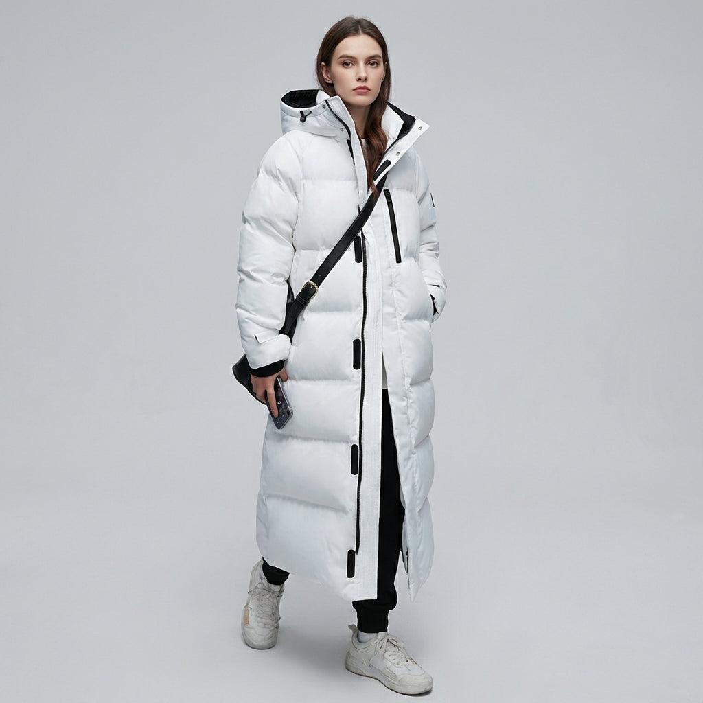 Lang vand- og vindtæt dameparka