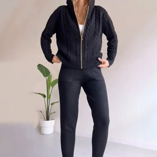 Aziliz | Ensemble de détente pour femme avec sweat à capuche zippé décontracté - Image 2