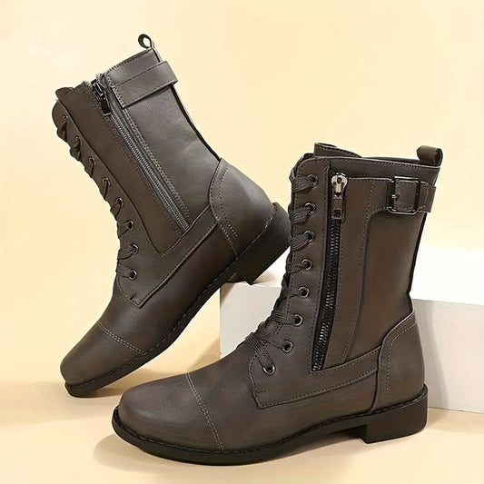 Mélyne | Bottes Combat à Lacets pour Femmes - Bottines - Image 2