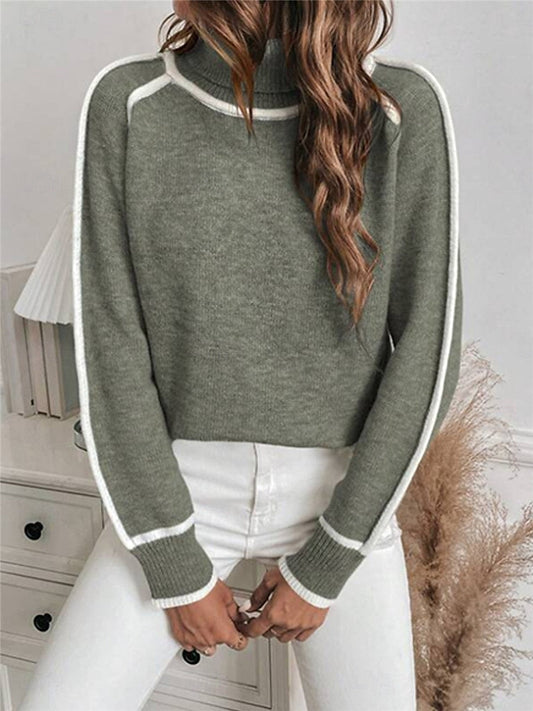Line | Pull Femme Col Montant Color Block - Image 2