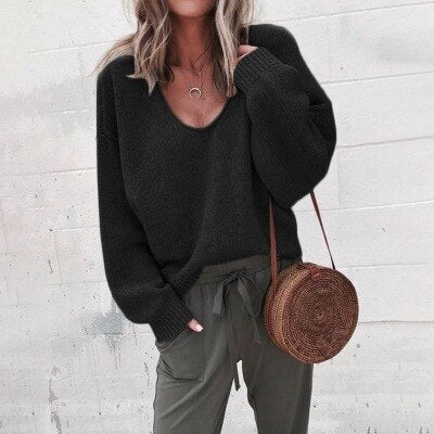 Vérane | Pull ample à col en V pour femme - Image 2