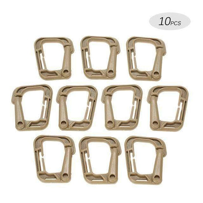10-Pak låsbare D-ring clips til Molle-stropper