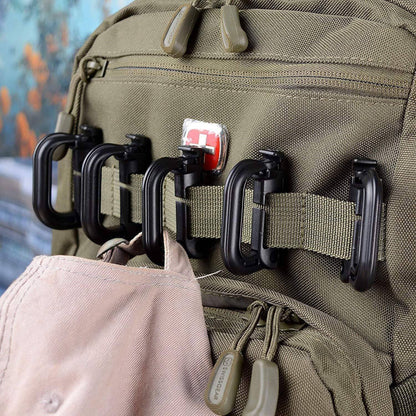 10-Pak låsbare D-ring clips til Molle-stropper