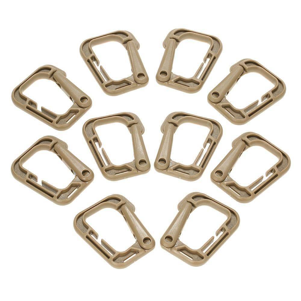 10-Pak låsbare D-ring clips til Molle-stropper