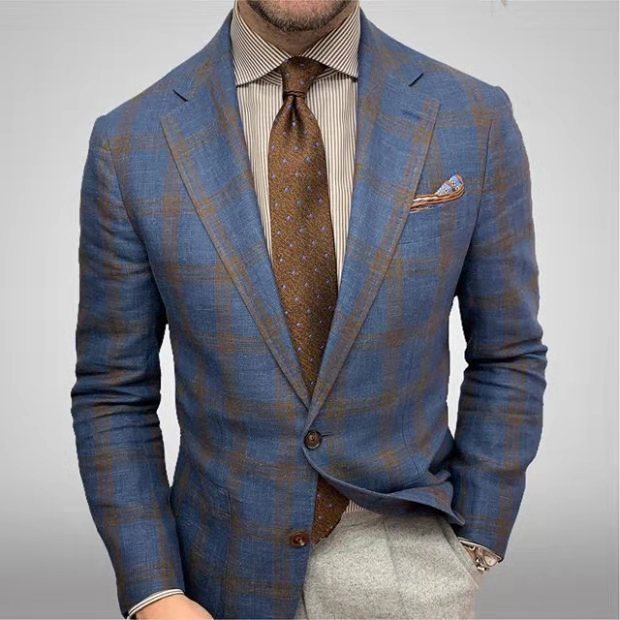 Théophile | Blazer à Carreaux Coupe Slim Homme - Image 1