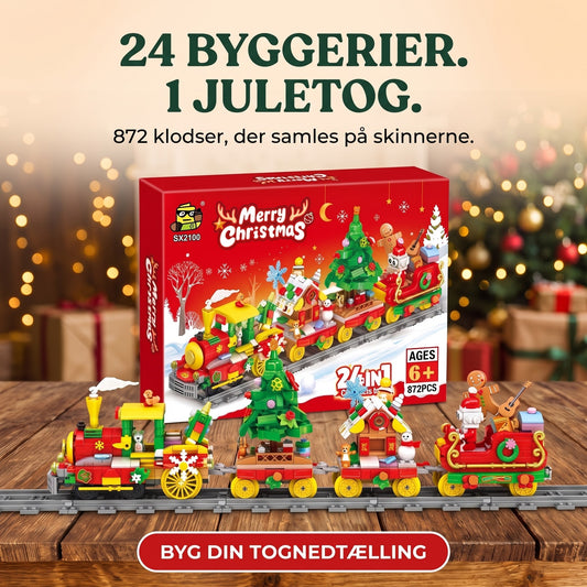 24-i-1 Juletog Julekalender, byggesæt med 872 klodser