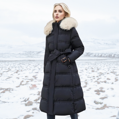 Madeleine | Manteau Long Rembourré Femme avec Capuche en Fourrure - Image 7