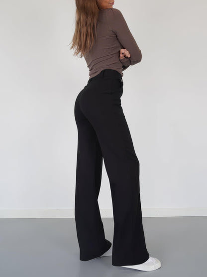 Éléa | Pantalon élégant à taille haute et à jambe large - Coupe ajustée - Image 2