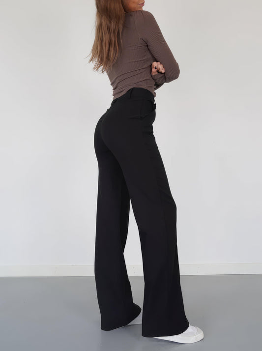 Éléa | Pantalon élégant à taille haute et à jambe large - Coupe ajustée - Image 2