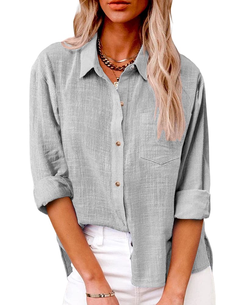 Véronique | Chemise en lin à manches longues pour femmes - Image 6