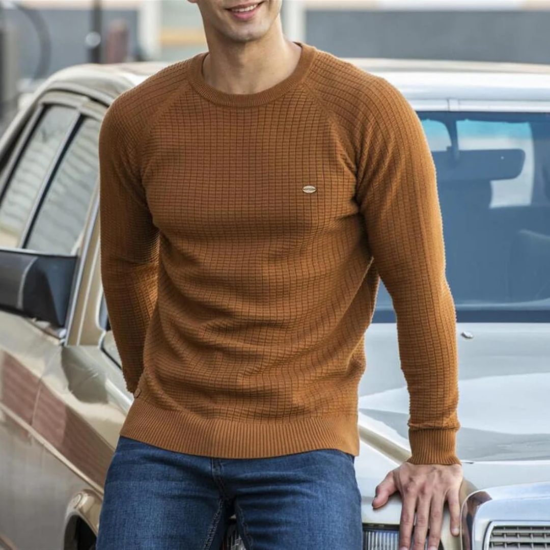 Grégory | Pull texturé à manches longues et col rond pour homme - Image 2