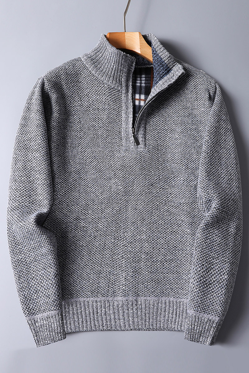 Pierre | Pull Homme Maille Côtelée Demi-Zip - Image 4