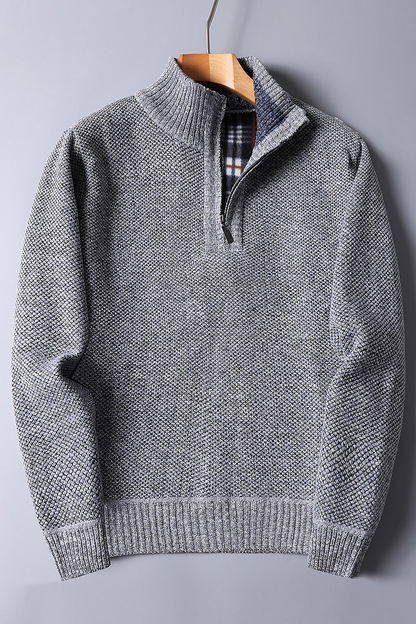 Pierre | Pull Homme Maille Côtelée Demi-Zip - Image 4