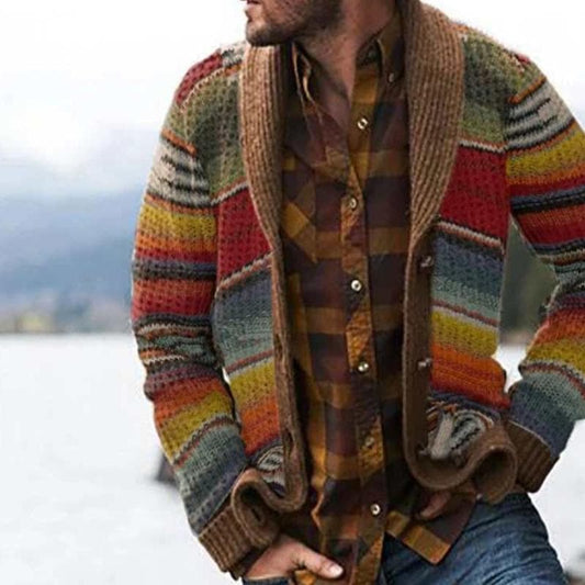 Jimmy | Cardigan Homme Col Châle Rayé - Image 2