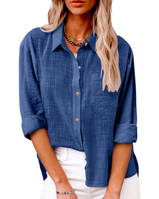 Véronique | Chemise en lin à manches longues pour femmes - Image 1