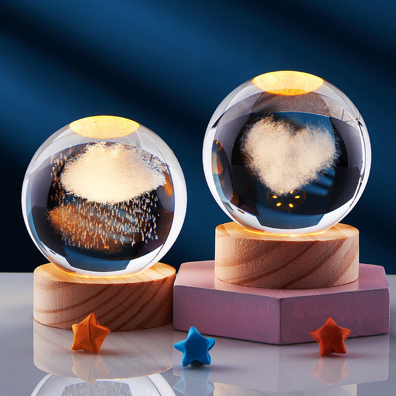 3D Krystal Natlampe
