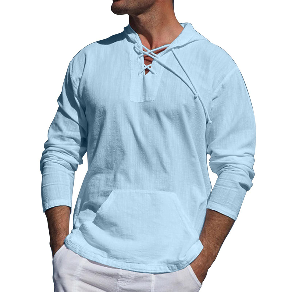 Jean | Sweat à capuche homme à lacets et manches longues - Image 3