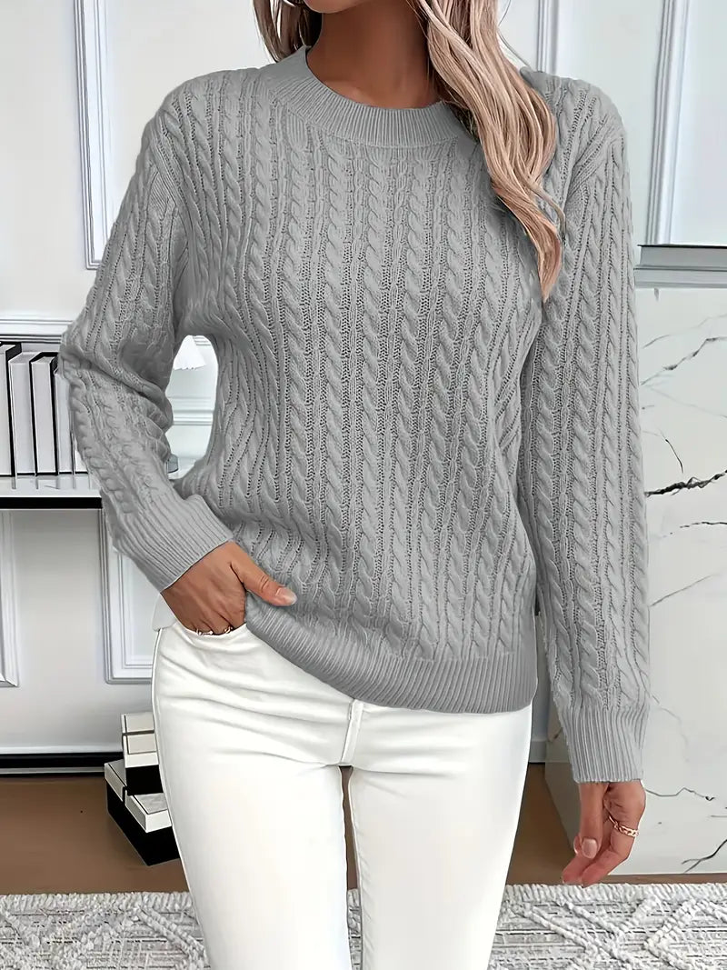 Noëlle | Pull Femme Col Rond Tricot Côtelé - Image 3