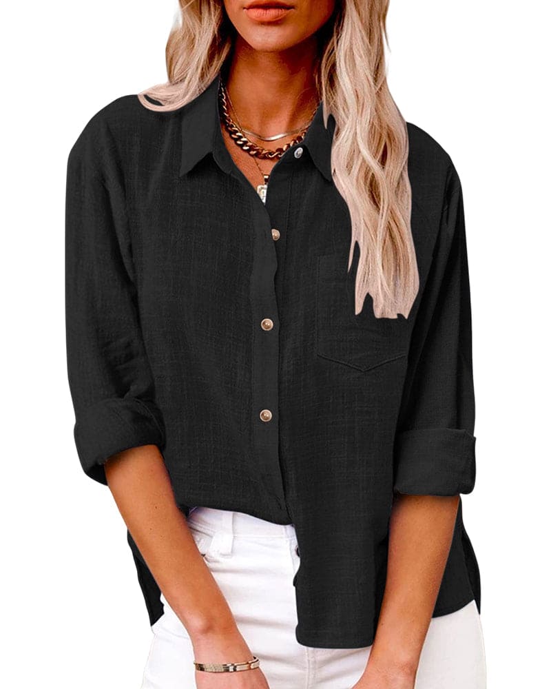 Véronique | Chemise en lin à manches longues pour femmes - Image 3