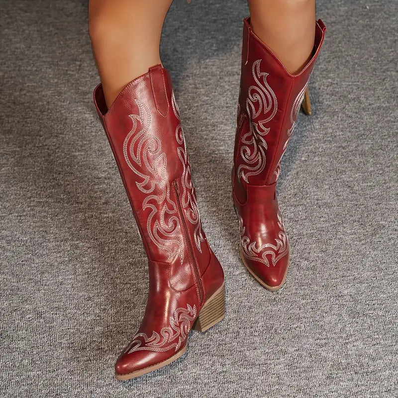 Élisa | Bottes de cowboy hautes brodées pour femmes - Image 3