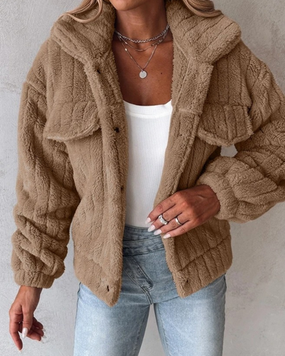 Céline | Veste Sherpa Boutonnée pour Femme - Image 4