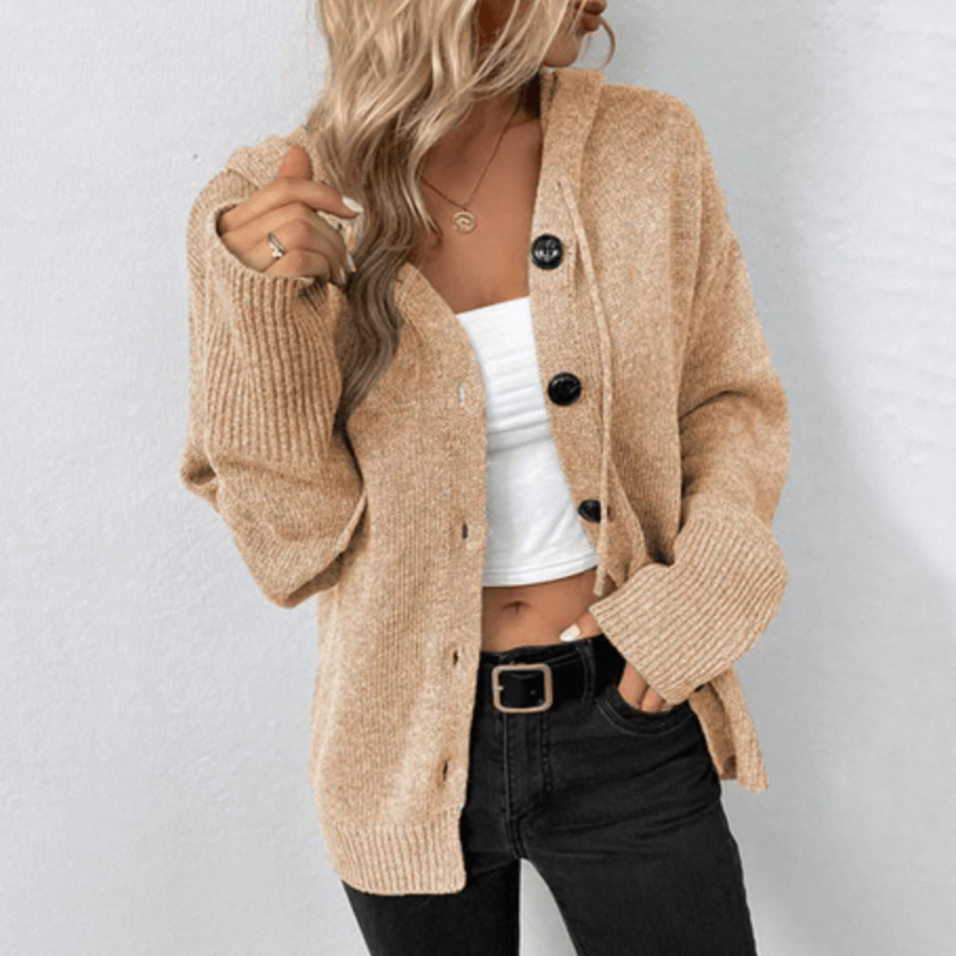 Capucine | Pull à Capuche Boutonné Femme - Image 1