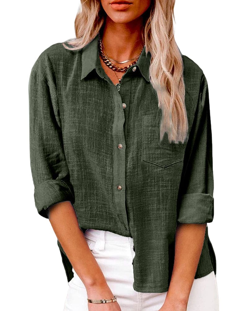 Véronique | Chemise en lin à manches longues pour femmes - Image 5