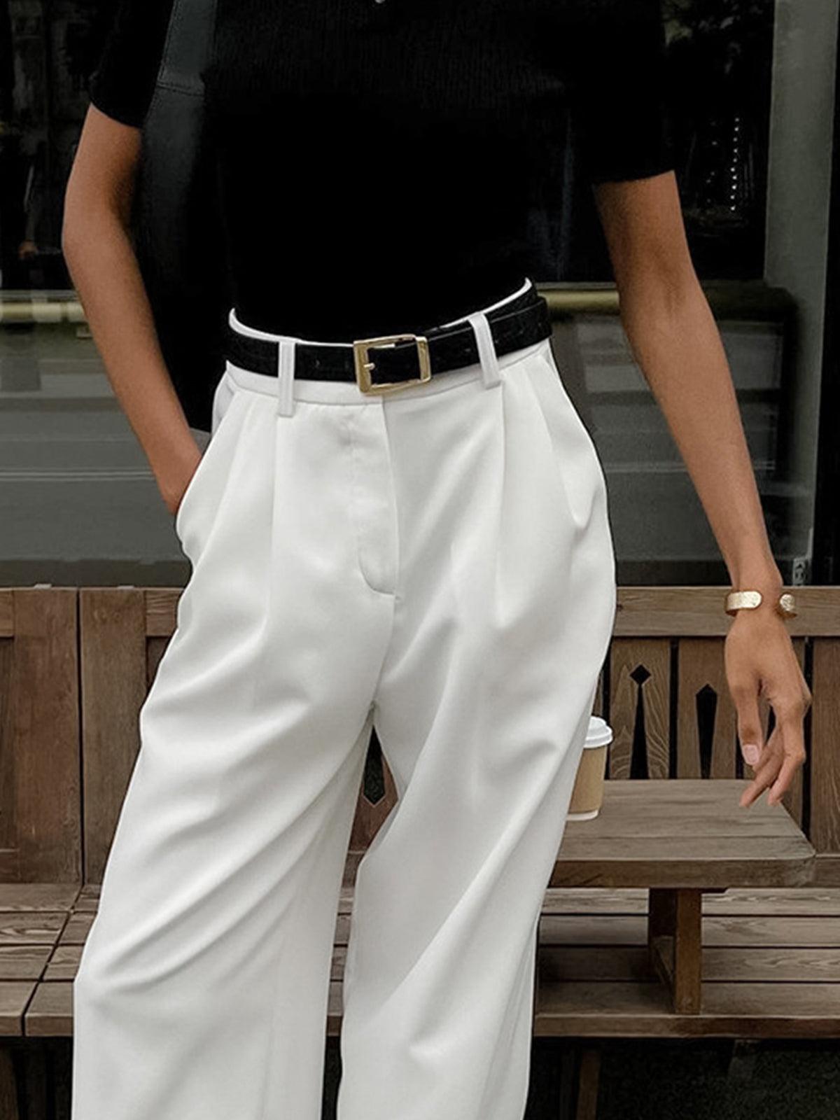 Paloma | Pantalon tailleur plissé à taille haute pour femmes - Image 4