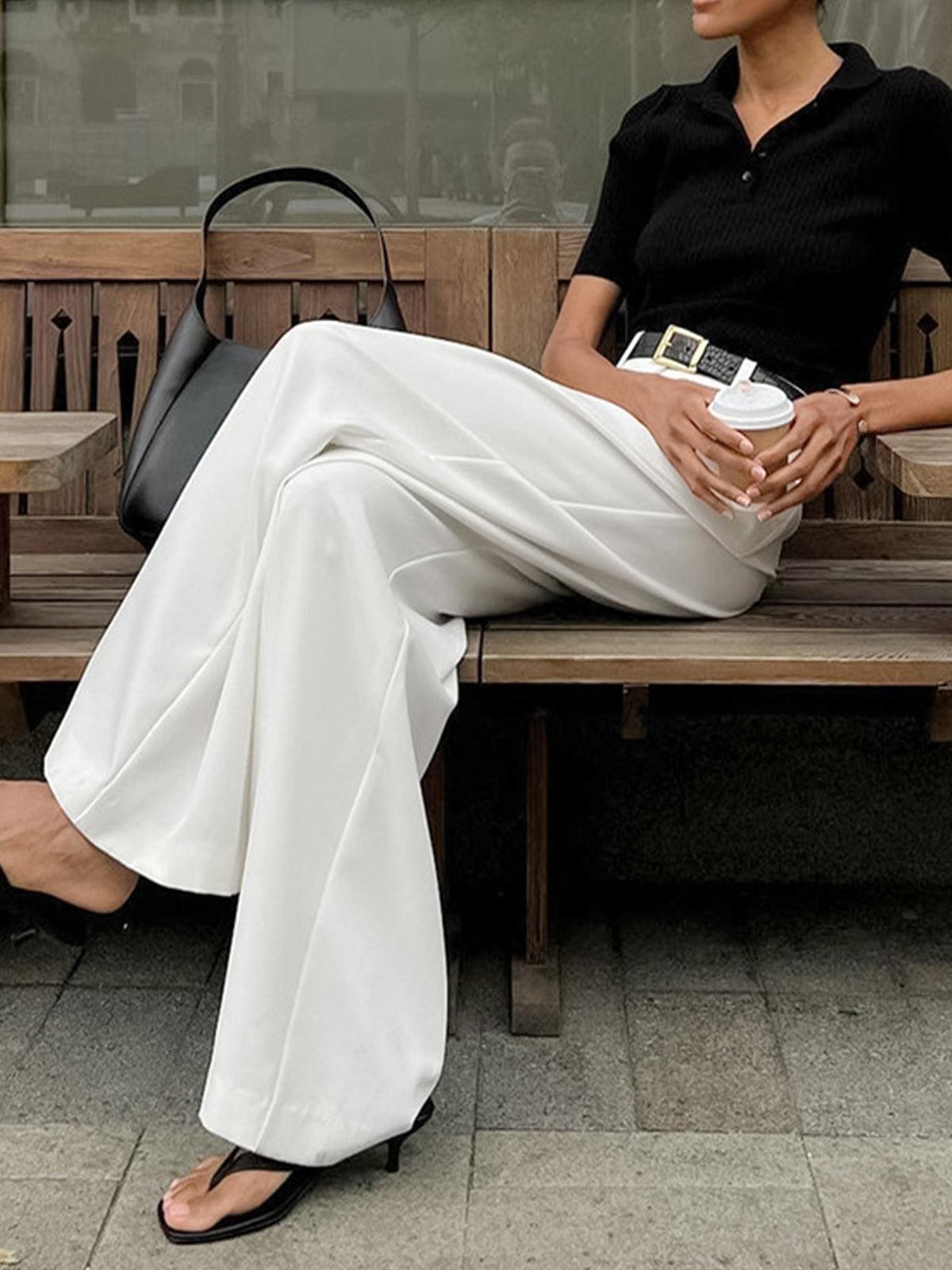 Paloma | Pantalon tailleur plissé à taille haute pour femmes - Image 5