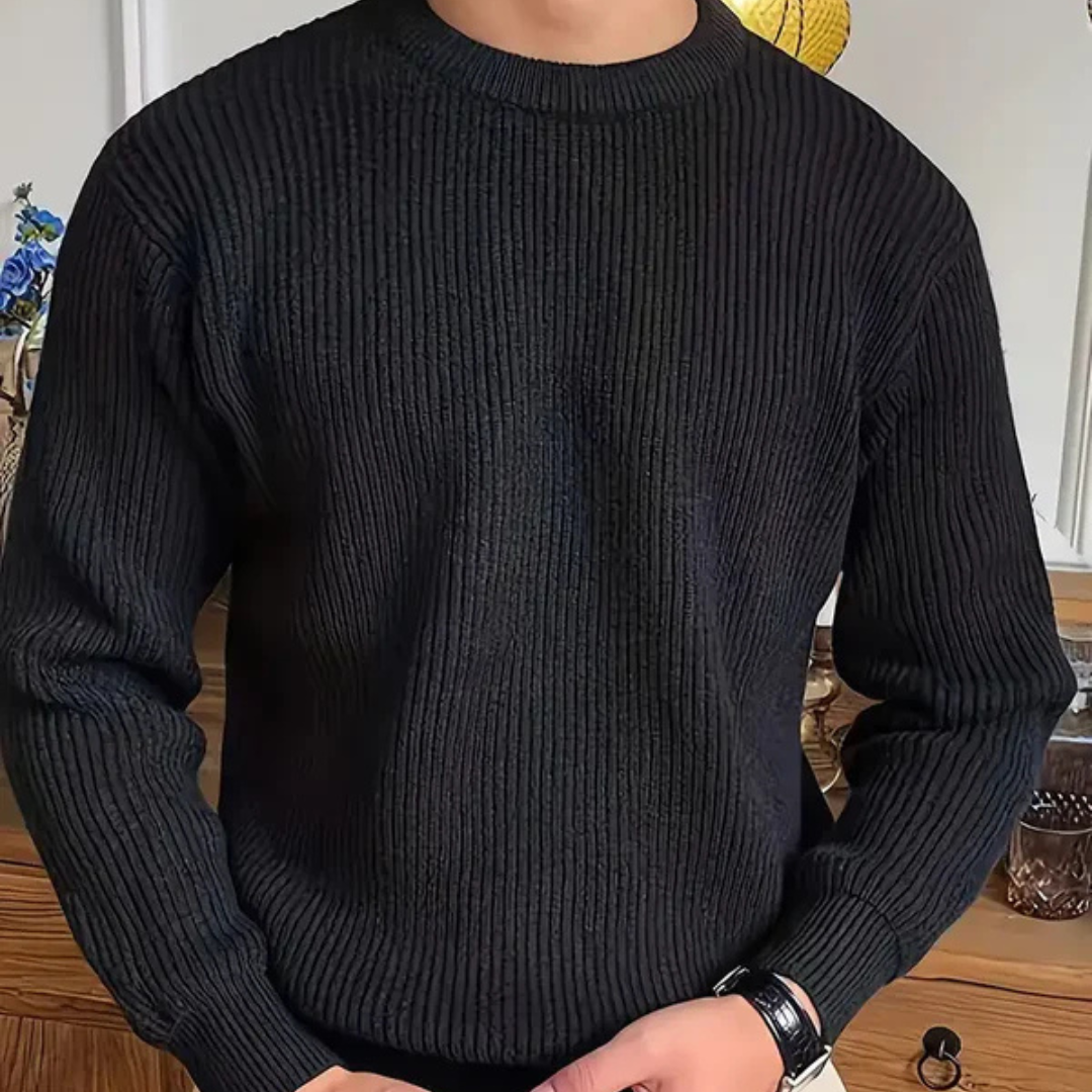 Erwan | Pull Homme Col Ras du Cou Côtelé - Image 1
