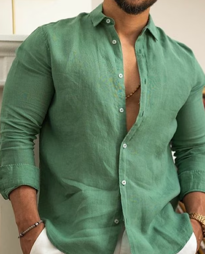 Rudy | Chemise en lin respirante pour hommes, pour le printemps - Image 2