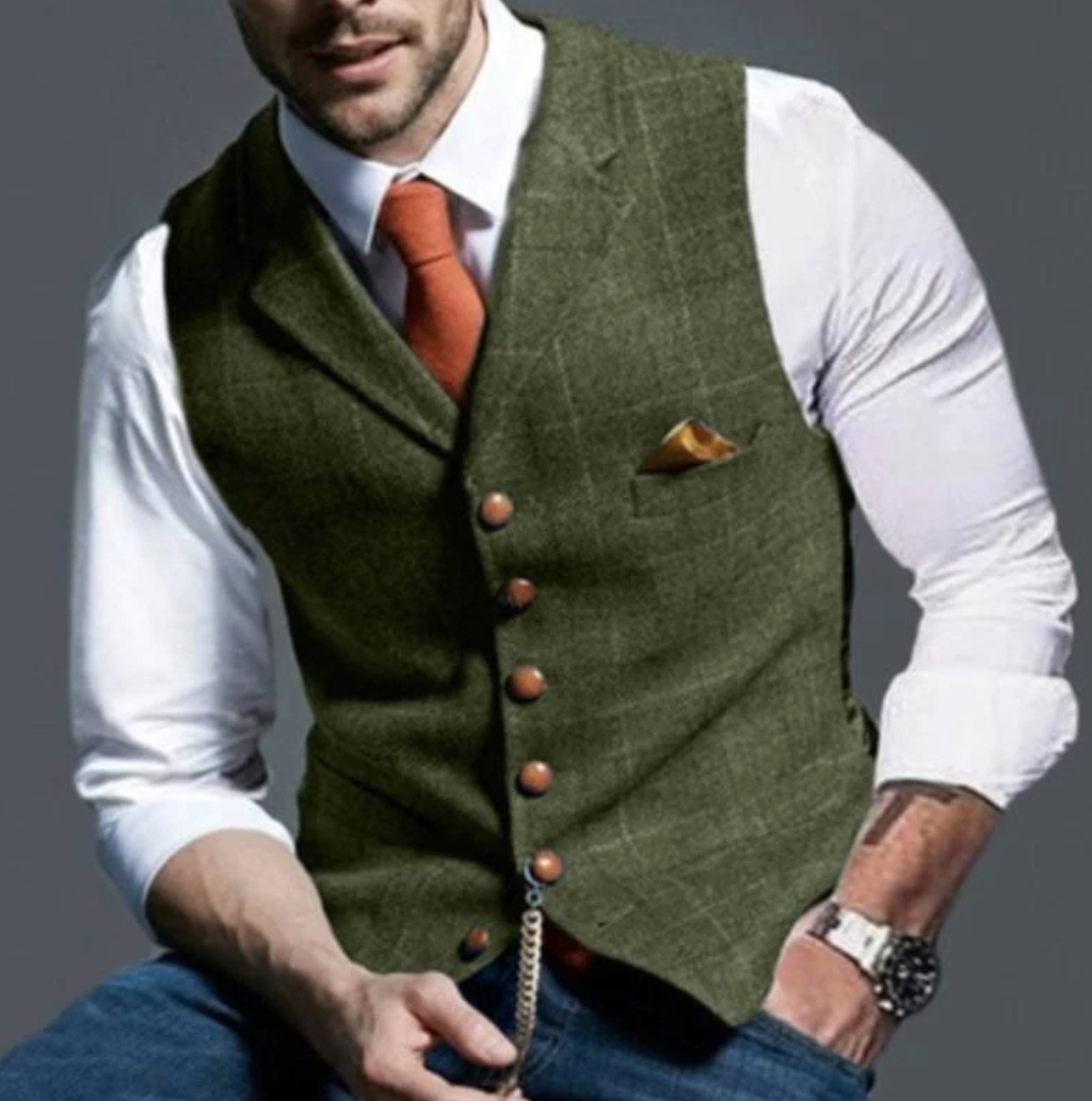 Sébastien | Gilet Boutonné Ajusté pour Homme - Image 4